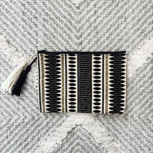 Boho Black & Cream Clutch Bag